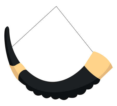 Animal drinking horn, illustration, vector on white background.のイラスト素材