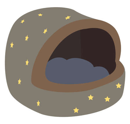 Dog bed, illustration, vector on white background.のイラスト素材