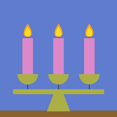 Candles, illustration, vector on white background.のイラスト素材
