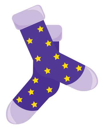 Blue socks, illustration, vector on white background.のイラスト素材