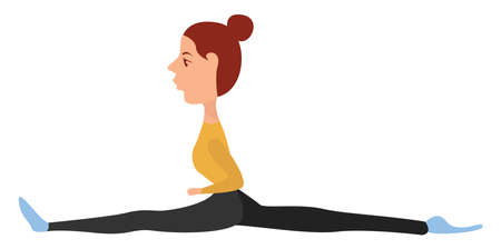 Girl sitting on twine, illustration, vector on white background.のイラスト素材
