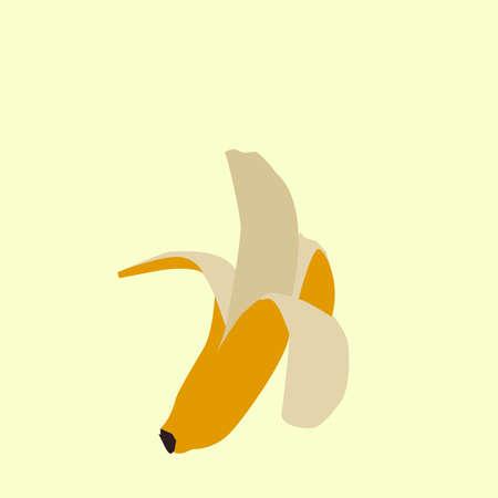 Banana, illustration, vector on white background.のイラスト素材