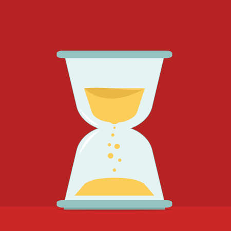 Sand watch, illustration, vector on white background.のイラスト素材