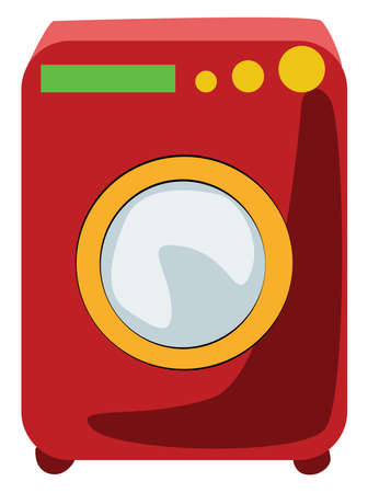 Red washing machine, illustration, vector on white background.のイラスト素材