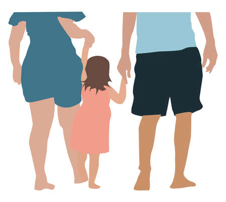 Family, illustration, vector on white background.のイラスト素材