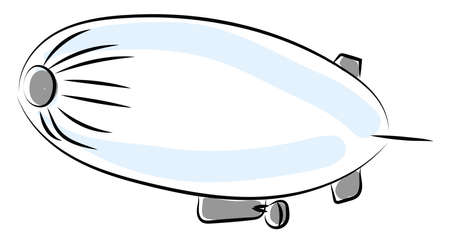 Airship, illustration, vector on white background.のイラスト素材