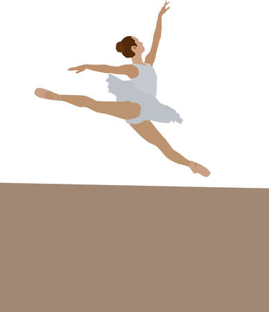 Girl dancing ballet, illustration, vector on white background.のイラスト素材