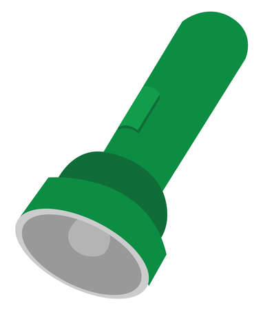 Green flashlight, illustration, vector on white background.のイラスト素材