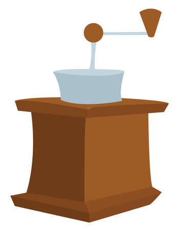 Coffee grinder, illustration, vector on white background.のイラスト素材