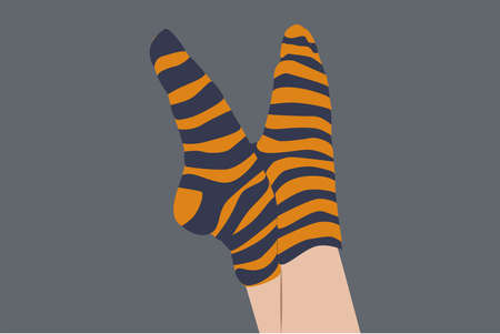 Feet up, illustration, vector on white background.のイラスト素材