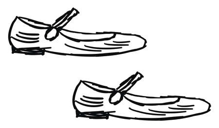Ugly shoes drawing, illustration, vector on white background.のイラスト素材