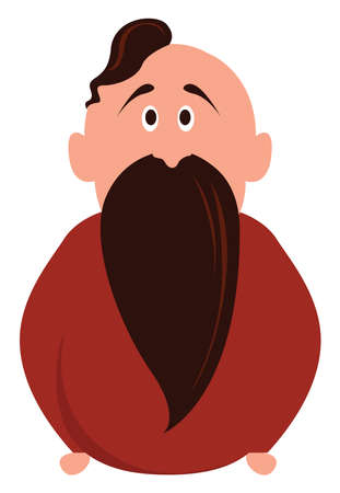 Man with beard, illustration, vector on white background.のイラスト素材