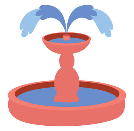 Fountain, illustration, vector on white background.のイラスト素材