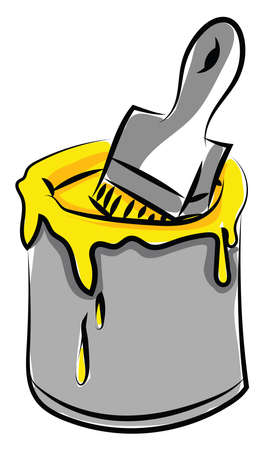 Yellow paint, illustration, vector on white background.のイラスト素材