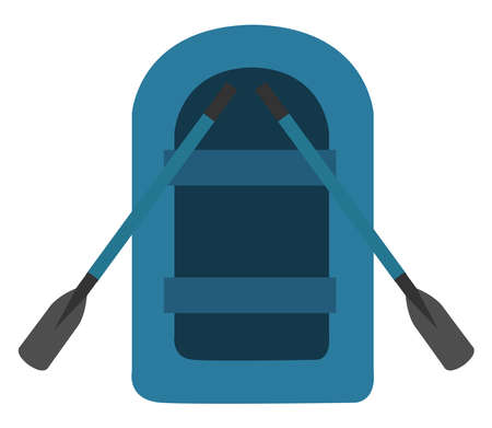 Inflatable boat, illustration, vector on white background.のイラスト素材