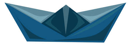 Blue boat, illustration, vector on white background.のイラスト素材