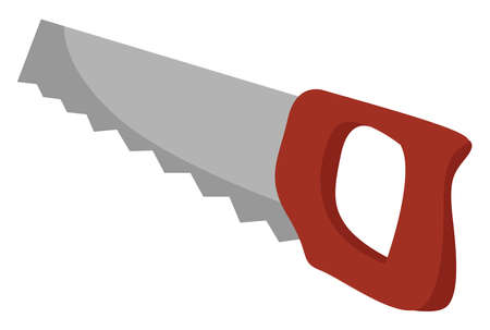 Hand saw, illustration, vector on white background.のイラスト素材