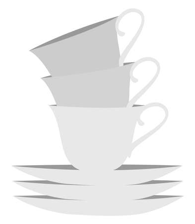 Cups, illustration, vector on white background.のイラスト素材