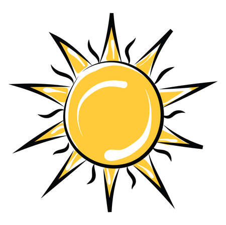 The sun, illustration, vector on white background.のイラスト素材