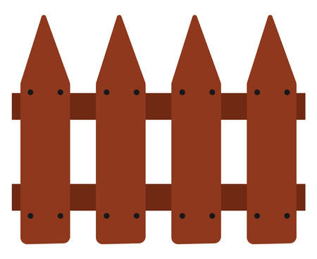 Wooden fence, illustration, vector on white background.のイラスト素材
