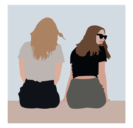Girlfriends, illustrationのイラスト素材