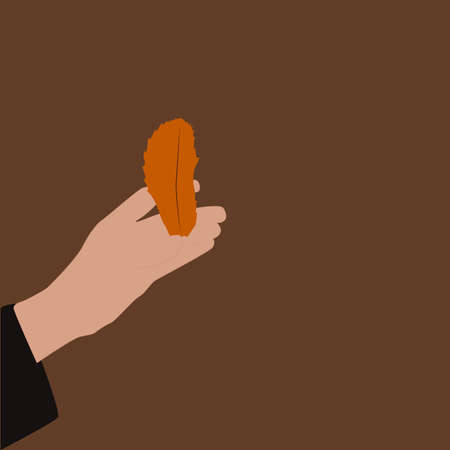 A leaves in hand, illustrationのイラスト素材