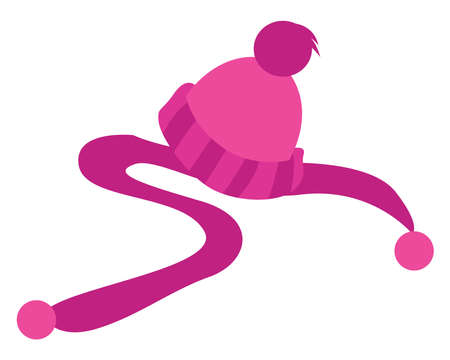 Winter hat, illustration, vector on white background.のイラスト素材