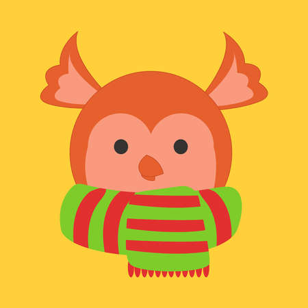 Christmas owl, illustrationのイラスト素材