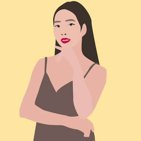 Woman in dress, illustrationのイラスト素材