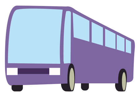 Purple bus, illustration, vector on white background.のイラスト素材