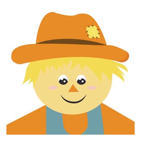 Scarecrow, illustration, vector on white background.のイラスト素材