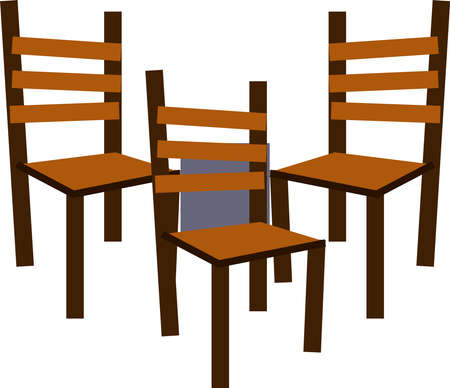 Chairs, illustration, vector on white background.のイラスト素材