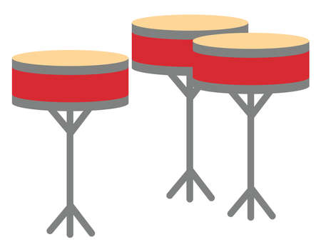 Drums, illustration, vector on white background.のイラスト素材