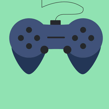 Joystick, illustration, vector on green background.