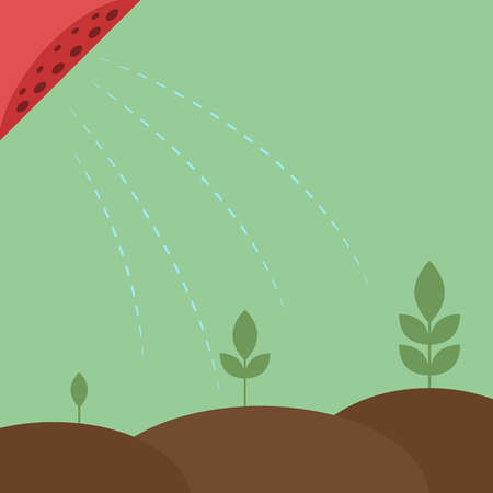 Plant in ground, illustrationのイラスト素材
