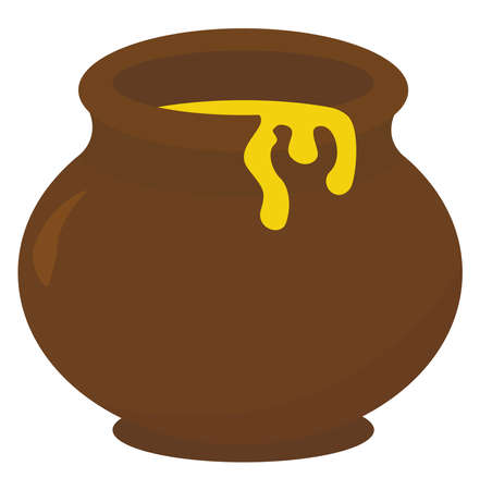 Honey in cup, illustration, vector on white background.のイラスト素材