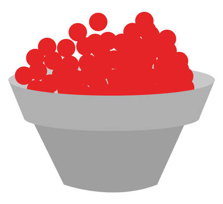 Red caviar, illustration, vector on white background.のイラスト素材