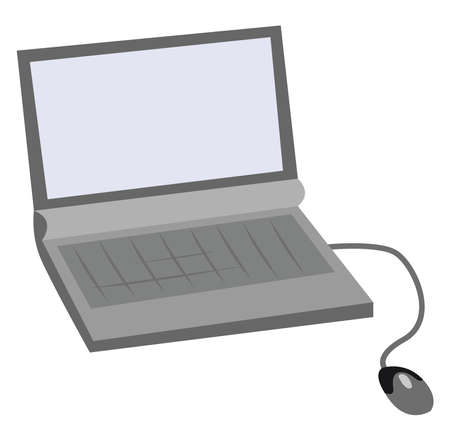 Lap top, illustration, vector on white background.のイラスト素材