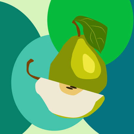 Fresh pear, illustrationのイラスト素材