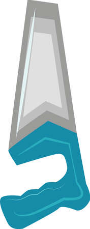 Hand saw, illustration, vector on white background.のイラスト素材