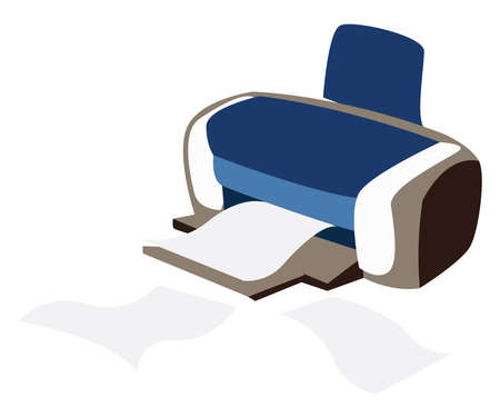 Printer, illustration, vector on white background.