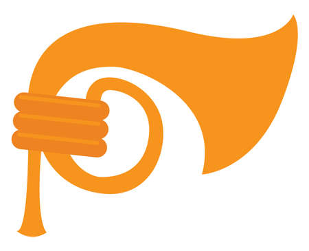 Trumpet, illustration, vector on white background.