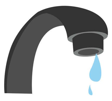 Water drop, illustration, vector on white background.のイラスト素材