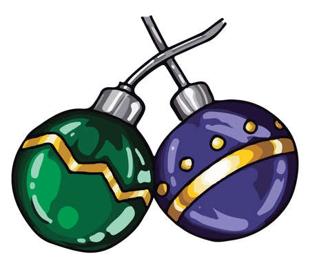 Two decorative balls, illustration, vector on white background.のイラスト素材