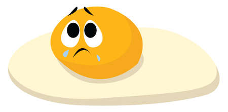Sad egg, illustration, vector on white background.のイラスト素材