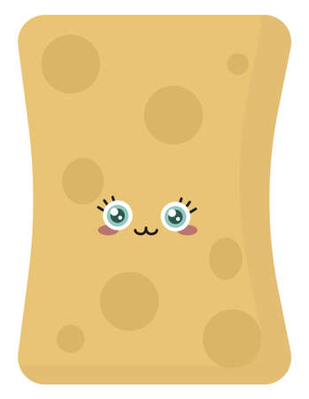 Sponge, illustration, vector on white background.のイラスト素材