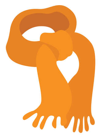 Yellow scarf, illustration, vector on white background.のイラスト素材