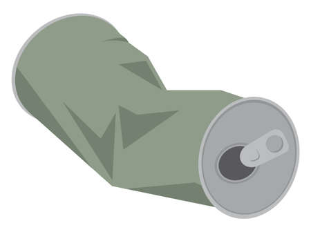 Squeezed can, illustration, vector on white background.