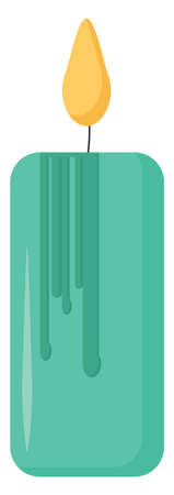 Blue candle, illustration, vector on white background.のイラスト素材