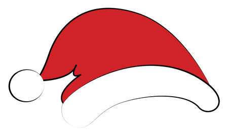 Christmas hat, illustration, vector on white background.のイラスト素材